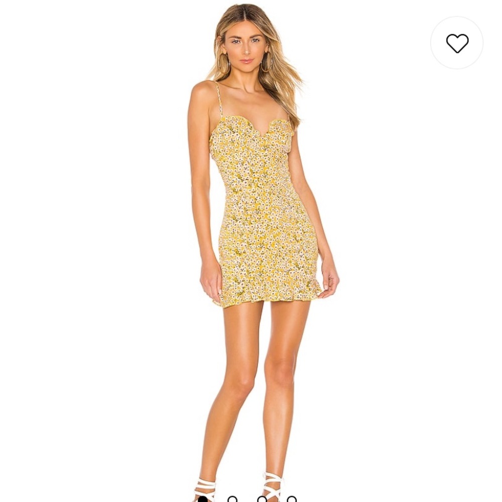Super down yellow floral dress size S